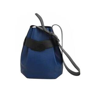 Louis Vuitton Epi Sac de Paul Shoulder Bag Blue Black Leather